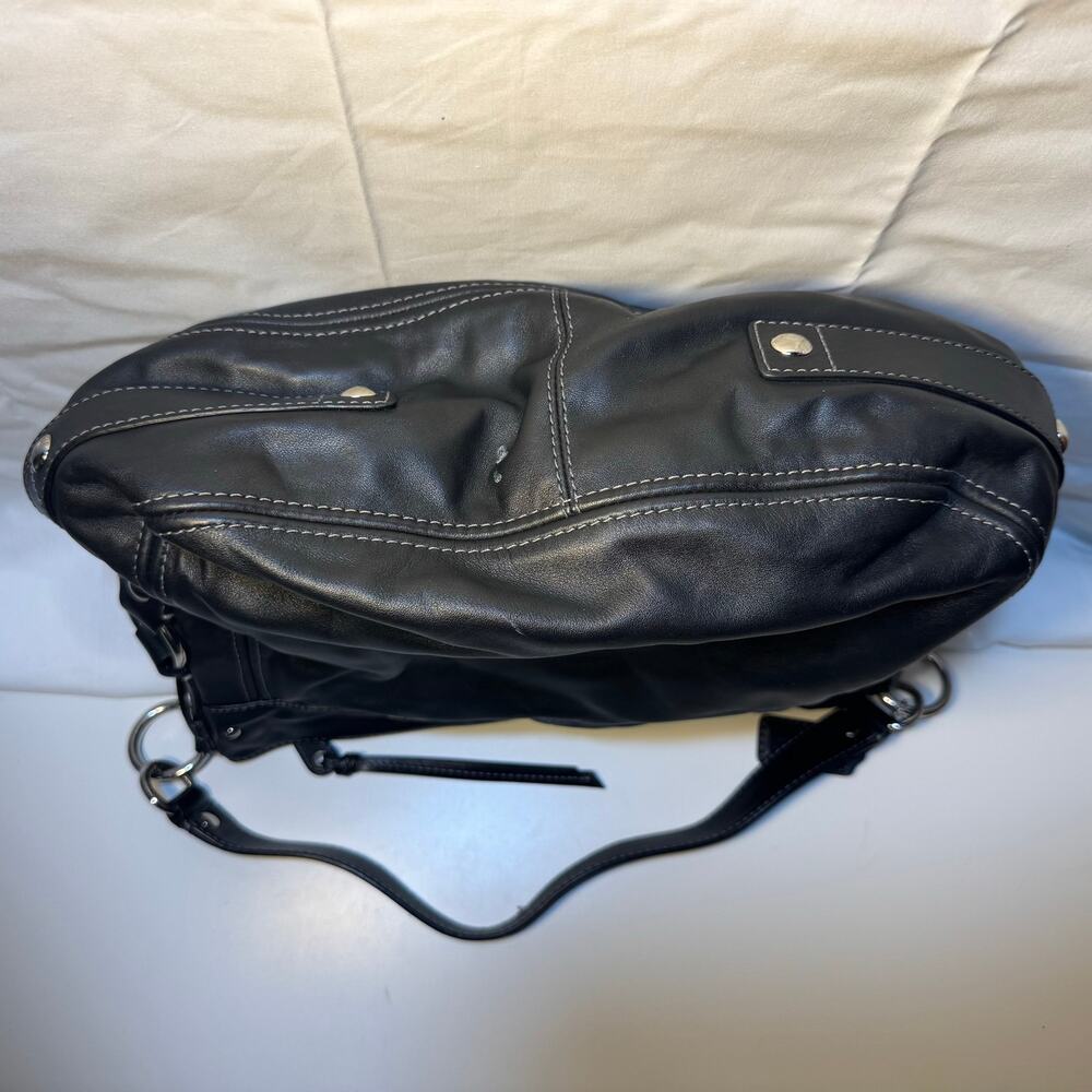 Coach Bag Black 'Zoe' E1032-F14706 Patent Leather Purse Hobo Shoulder Bag - Picture 2 of 9
